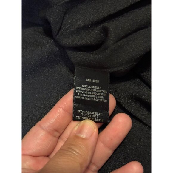 NWT HALSTON Black Satin Tuxedo Blazer Dress $375 Party Cocktail Holiday Formal 8 - Picture 7 of 13